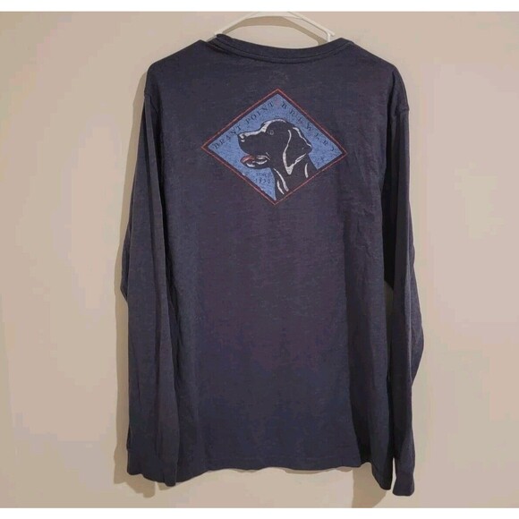 Izod Saltwater Mens Dog Graphic T Shirt Size Small S Long Sleeve Blue Gorpcore - Picture 2 of 7